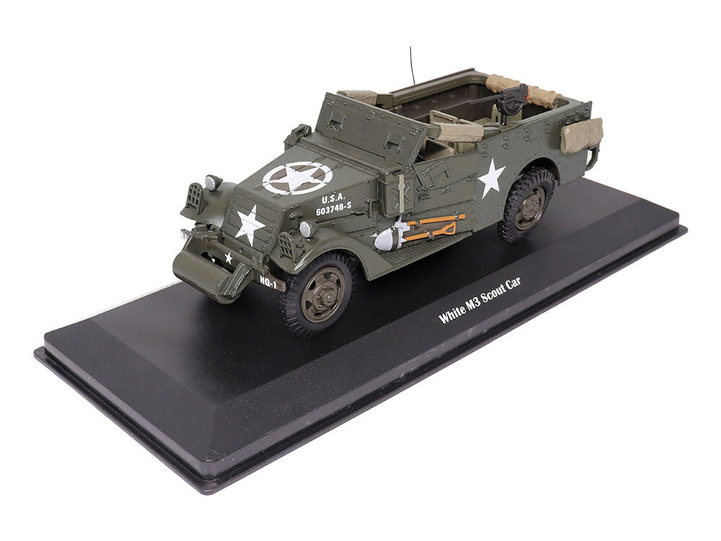 White M3 Scout Car Olive Drab "United States Army" 1/43 Diecast Model by Militaria Die Cast-2