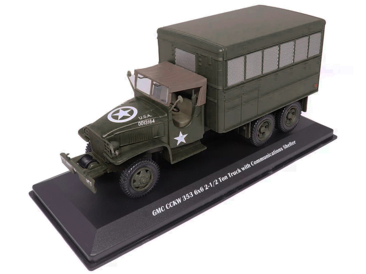 GMC CCKW 353 6x6 2-1/2 Ton Truck with Communications Shelter Olive Drab "United States Army" 1/43 Diecast Model by Militaria Die Cast-1