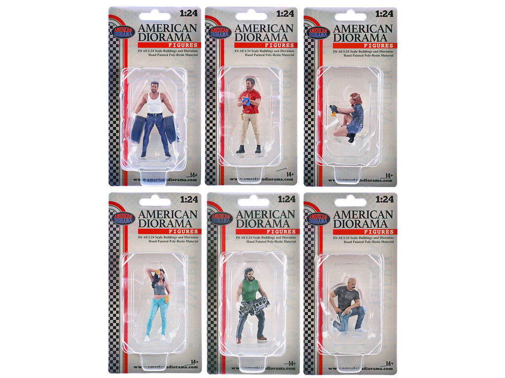 "Muscle Mechanics" 6 piece Figure Set for 1/24 Scale Models by American Diorama-2