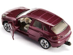 Porsche Macan Turbo Maroon Metallic and Dethleffs Exclusiv Emotion Caravan with Figures and Camp Accessories Set 1/55 Diecast Model by Siku-2