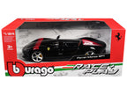 Ferrari Monza SP1 Black Metallic with Red Stripes "Race & Play" Series 1/24 Diecast Model Car by Bburago-1