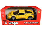 Ferrari 488 Challenge #25 Yellow with Blue Stripes "Ferrari Racing" 1/24 Diecast Model Car by Bburago-2