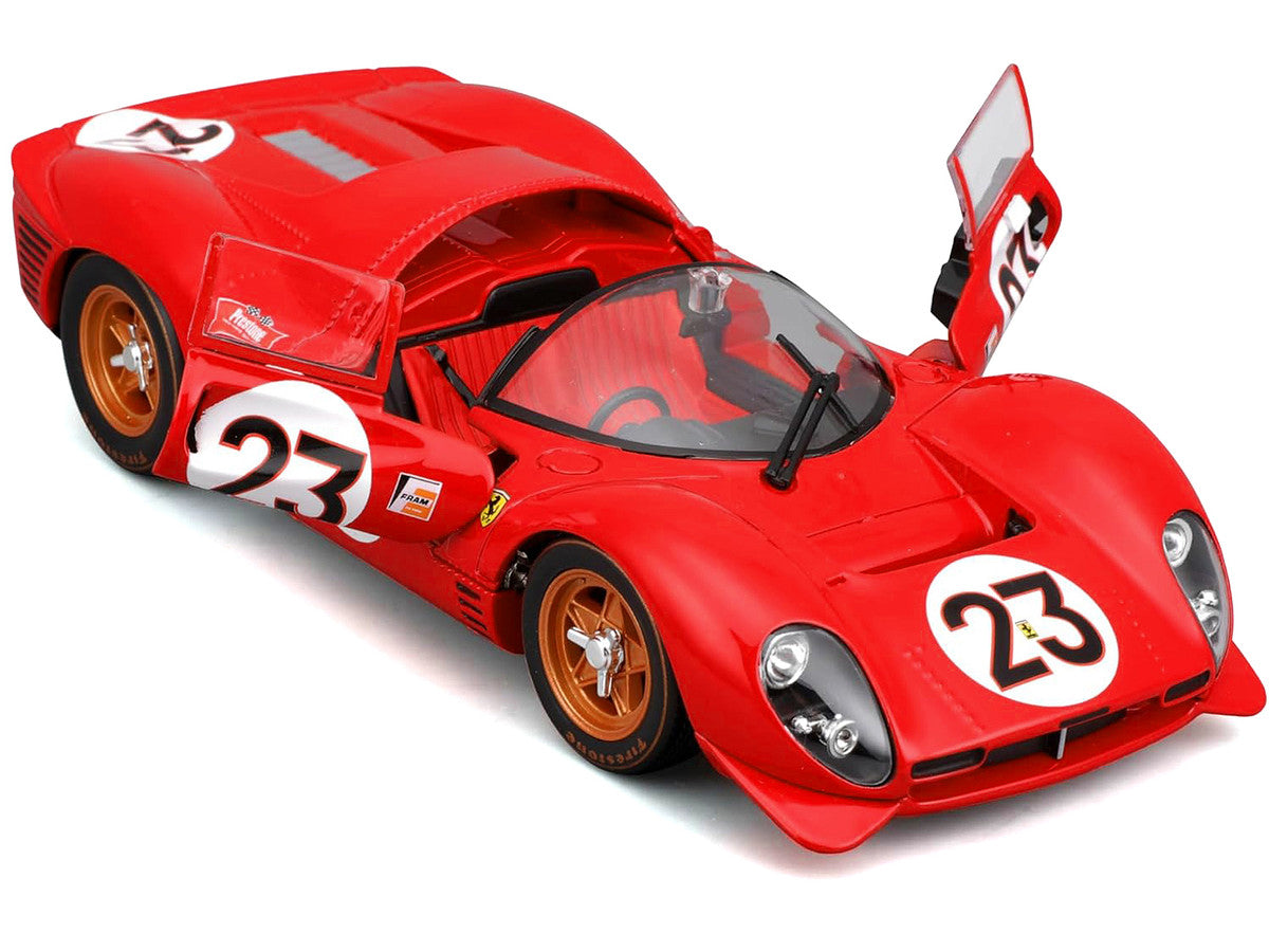 Ferrari 330 P4 #23 Lorenzo Bandini - Chris Amon "Ferrari S.P.A." Winner "24 Hours of Daytona" (1967) "Racing" Series 1/24 Diecast Model Car by Bburago-1