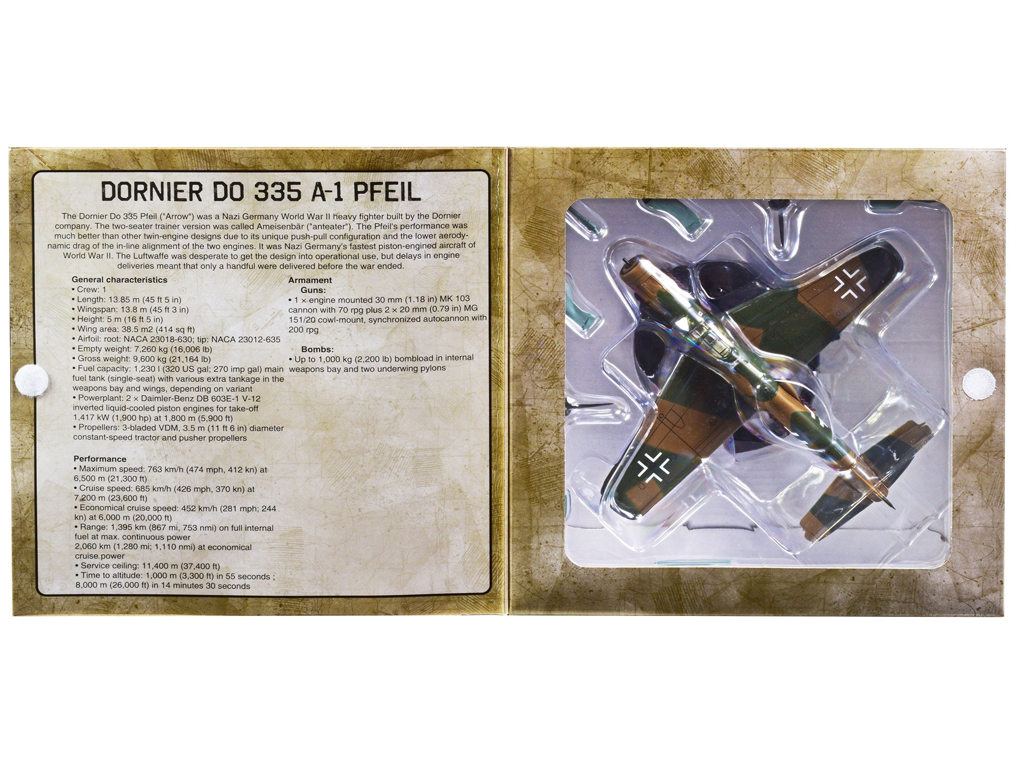 Dornier DO-35A-1 Pfeil Heavy Fighter Plane (Germany 1944) 1/72 Diecast Model by Warbirds of WWII