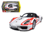 Porsche 918 Spyder Weissach #3 White 1/24 Diecast Model Car by Bburago-0