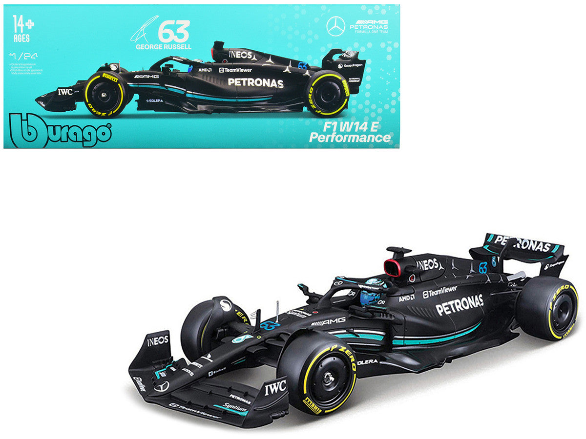 Mercedes-AMG F1 W14 E Performance #63 George Russell "Petronas" Formula One F1 "World Championship" (2023) 1/24 Diecast Model Car by Bburago-0