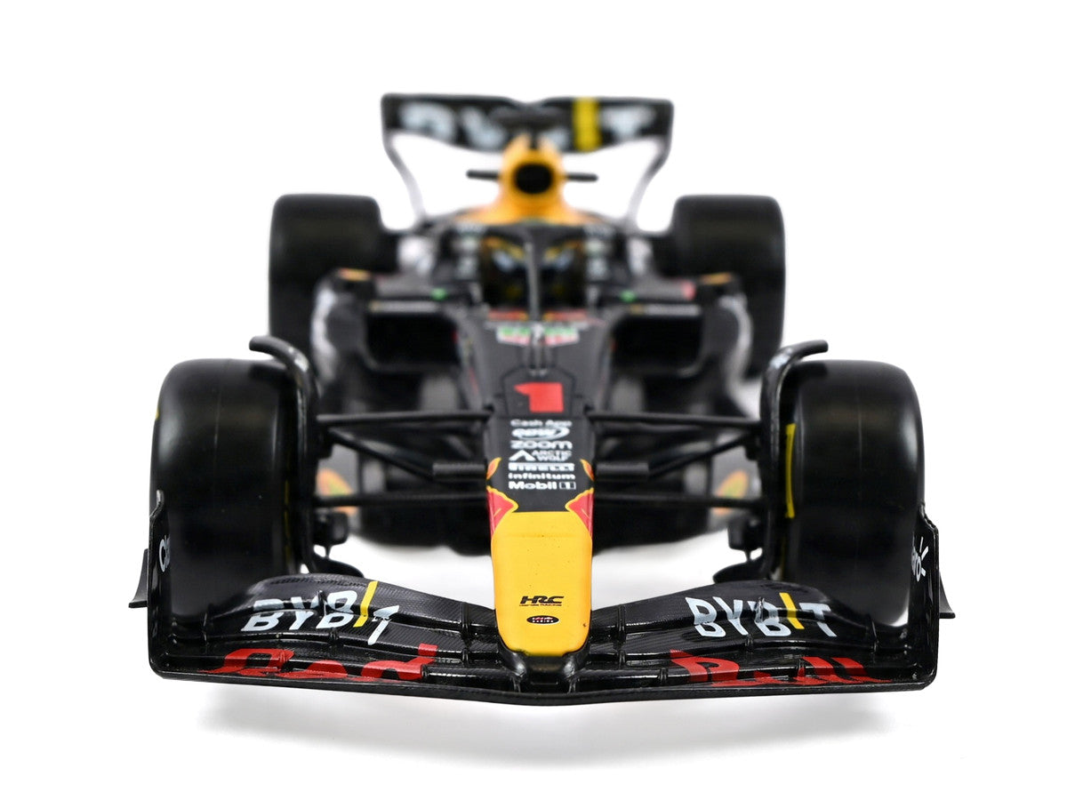 Red Bull Racing RB19 #1 Max Verstappen "Oracle" Winner Formula One F1 Championship "Drivers' Champion" (2023) with Display Case 1/24 Diecast Model Car by Bburago-1