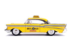 1957 Chevrolet Bel Air Taxi Yellow with Deadpool Diecast Figurine "Marvel" Series 1/24 Diecast Model Car by Jada-1