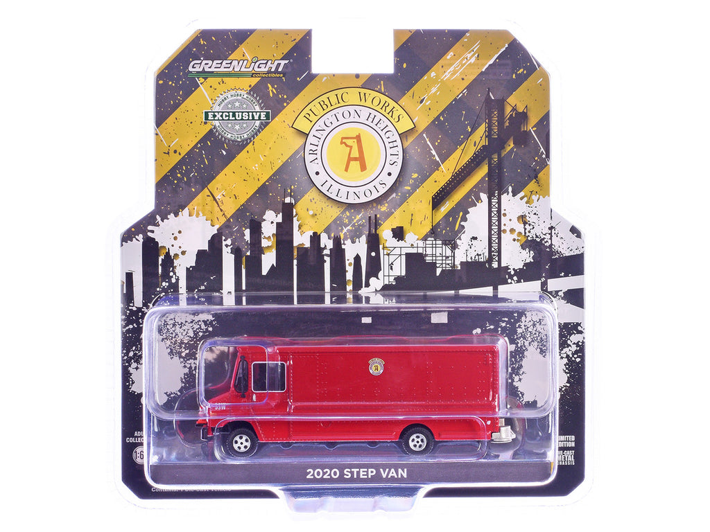 2020 Step Van with Traffic Cone Mounts "Village of Arlington Heights Public Works" Red "Hobby Exclusive" Series 1/64 Diecast Model Car by Greenlight-0