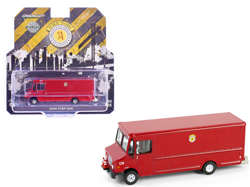 2020 Step Van with Traffic Cone Mounts "Village of Arlington Heights Public Works" Red "Hobby Exclusive" Series 1/64 Diecast Model Car by Greenlight-2