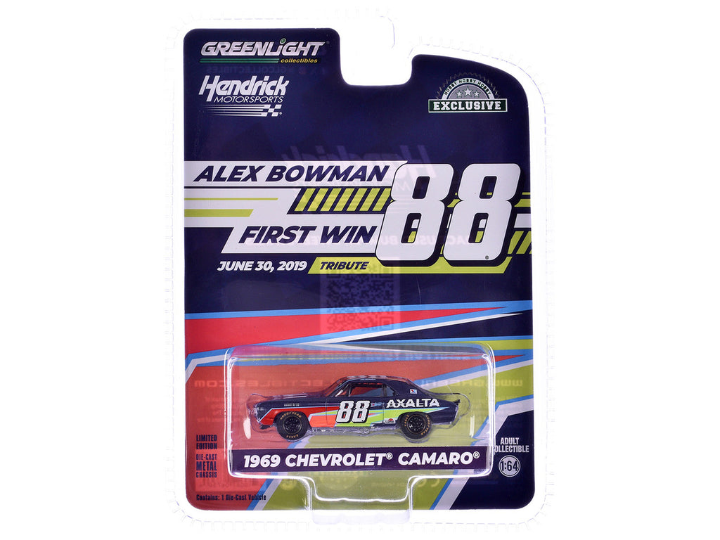1969 Chevrolet Camaro #88 "Alex Bowman - Hendrick Motorsports First Win Tribute" Dark Blue with Graphics "Hobby Exclusive" Series 1/64 Diecast Model Car by Greenlight-1
