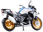 BMW R1250 GS White with Blue and Red Stripes 1/12 Diecast Motorcycle Model by Maisto