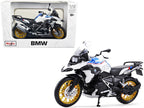 BMW R1250 GS White with Blue and Red Stripes 1/12 Diecast Motorcycle Model by Maisto-0
