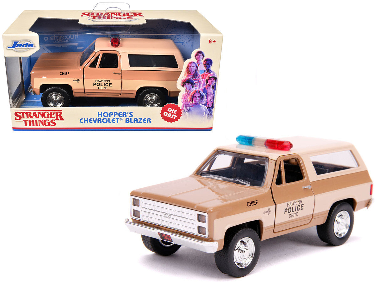 Hopper's Chevrolet Blazer "Hawkins Police Dept." "Stranger Things" (2016) TV Series "Hollywood Rides" 1/32 Diecast Model Car by Jada-4