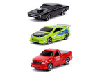 "Fast & Furious" 3 piece Set "Nano Hollywood Rides" Diecast Model Cars by Jada