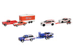 "Racing Hitch & Tow" Series #6 Set of 3 pieces 1/64 Diecast Model Cars by Greenlight-0