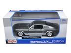 1967 Ford Mustang GT Gray Metallic with White Stripes 1/24 Diecast Model Car by Maisto-1