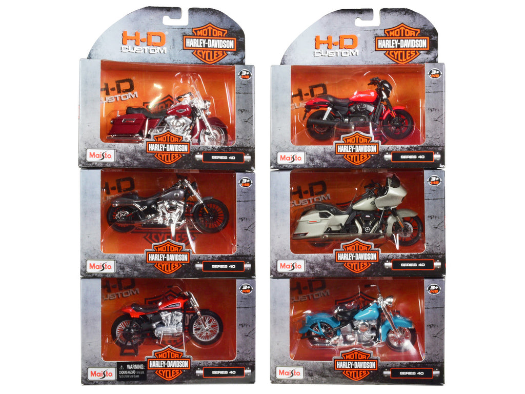 Harley-Davidson Motorcycles 6 piece Set Series 40 1/18 Diecast Models by Maisto-2
