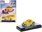 1932 Ford Three-Window Coupe "MoonEyes" Yellow with Black Stripe Limited Edition to 4400 pieces Worldwide 1/64 Diecast Model Car by M2 Machines-2
