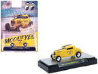 1932 Ford Three-Window Coupe "MoonEyes" Yellow with Black Stripe Limited Edition to 4400 pieces Worldwide 1/64 Diecast Model Car by M2 Machines