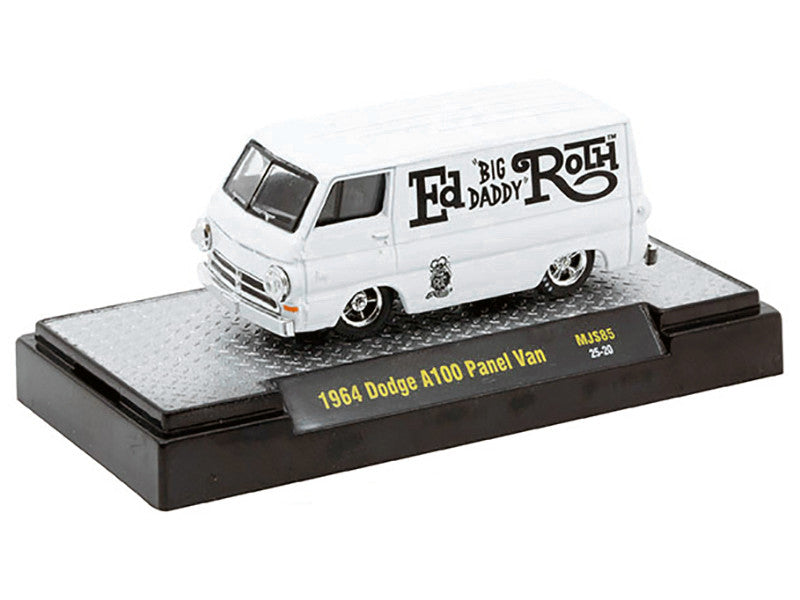 1964 Dodge A100 Panel Van "Ed 'Big Daddy' Roth - Rat Fink" White Limited Edition to 4950 pieces Worldwide 1/64 Diecast Model Car by M2 Machines-0