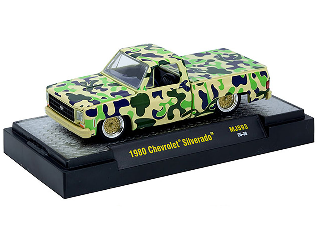 1980 Chevrolet Silverado Pickup Truck Camouflage Limited Edition to 7480 pieces Worldwide 1/64 Diecast Model Car by M2 Machines