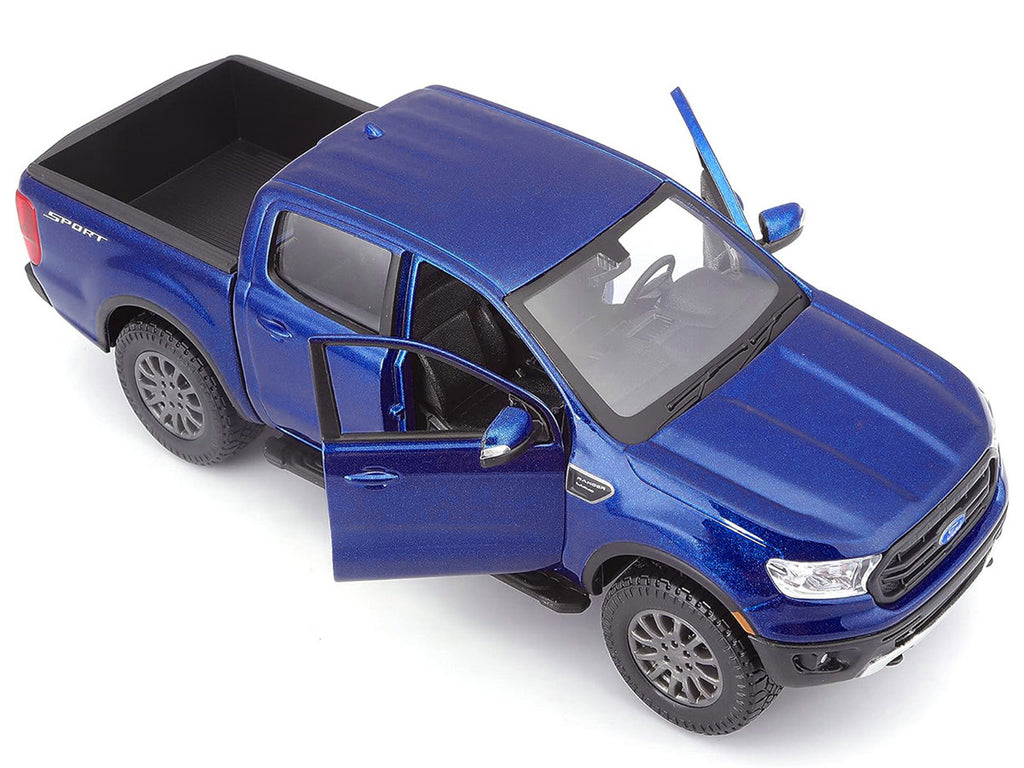 2019 Ford Ranger Lariat Sport Pickup Truck Dark Blue Metallic 1/27 Diecast Model Car by Maisto-1
