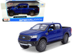 2019 Ford Ranger Lariat Sport Pickup Truck Dark Blue Metallic 1/27 Diecast Model Car by Maisto-4