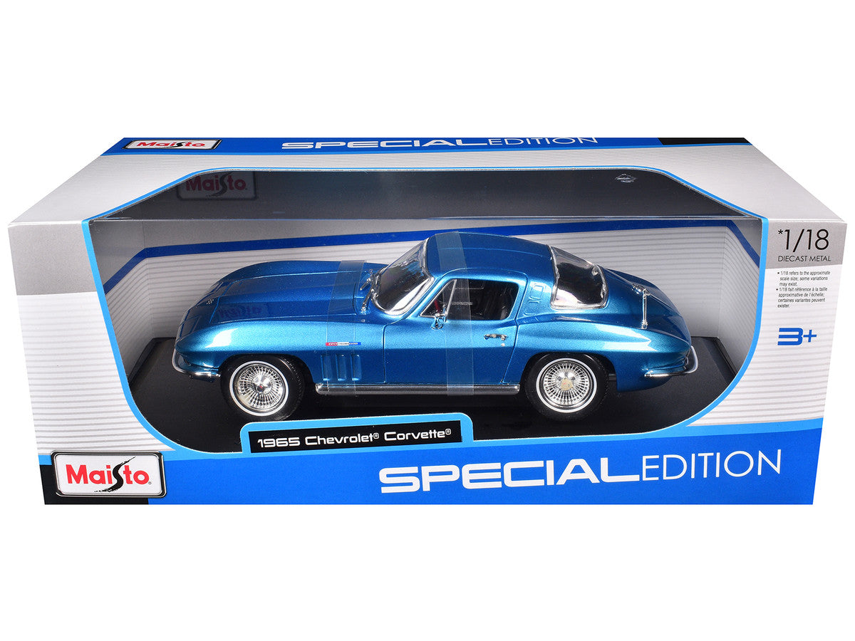 1965 Chevrolet Corvette Blue Metallic 1/18 Diecast Model Car by Maisto-2