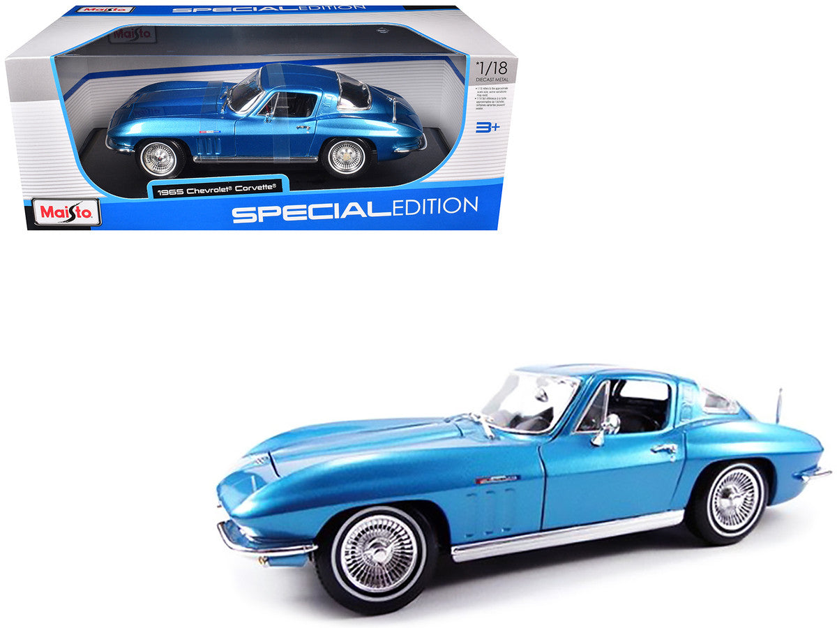 1965 Chevrolet Corvette Blue Metallic 1/18 Diecast Model Car by Maisto-0