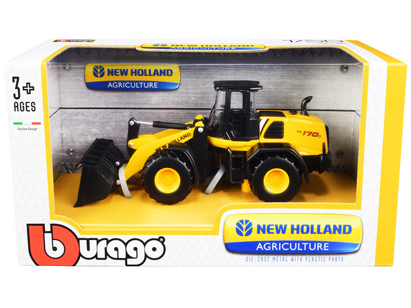 New Holland W170D Wheel Loader Yellow and Black "New Holland Agriculture" Series 1/50 Diecast Model by Bburago-0