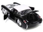 1957 Chevrolet Corvette Black with White Top and Wolfman Diecast Figure "Universal Monsters" "Hollywood Rides" Series 1/24 Diecast Model Car by Jada-3
