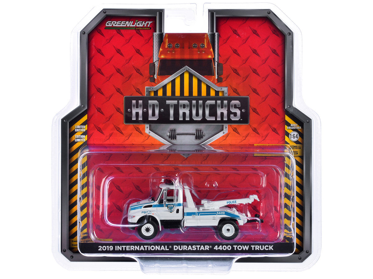 2019 International Durastar 4400 Tow Truck "Port Authority of New York & New Jersey Police" White with Blue Stripes "H.D. Trucks" Series 25 1/64 Diecast Model Car by Greenlight-0