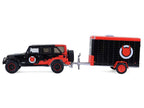 2012 Jeep Wrangler Unlimited "Diablo Sport" Black with Red Graphics and Small Cargo Trailer "Hitch & Tow" Series 33 1/64 Diecast Model Cars by Greenlight-0
