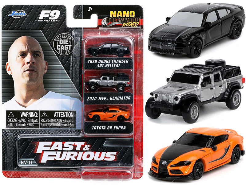 "Fast & Furious 9" (2021) Movie 3 piece Set "Nano Hollywood Rides" Series Diecast Model Cars by Jada-0