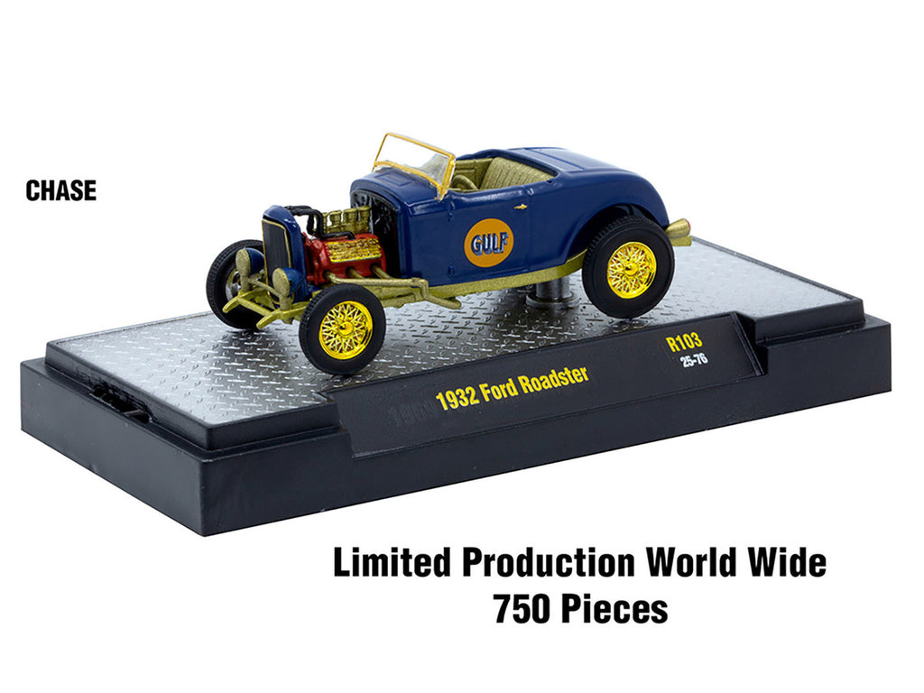 "Auto-Thentics" 6 piece Set Release 103 IN DISPLAY CASES Limited Edition 1/64 Diecast Model Cars by M2 Machines-1