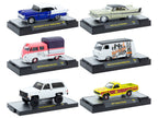 "Auto-Thentics" 6 piece Set Release 99 IN DISPLAY CASES Limited Edition 1/64 Diecast Model Cars by M2 Machines-0