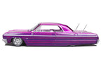 1964 Chevrolet Impala SS Lowrider Candy Purple with Graphics and White Interior "Lowriders" "Maisto Design" Series 1/26 Diecast Model Car by Maisto-0