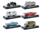 "Auto Meets" Set of 6 Cars IN DISPLAY CASES Release 91 Limited Edition 1/64 Diecast Model Cars by M2 Machines