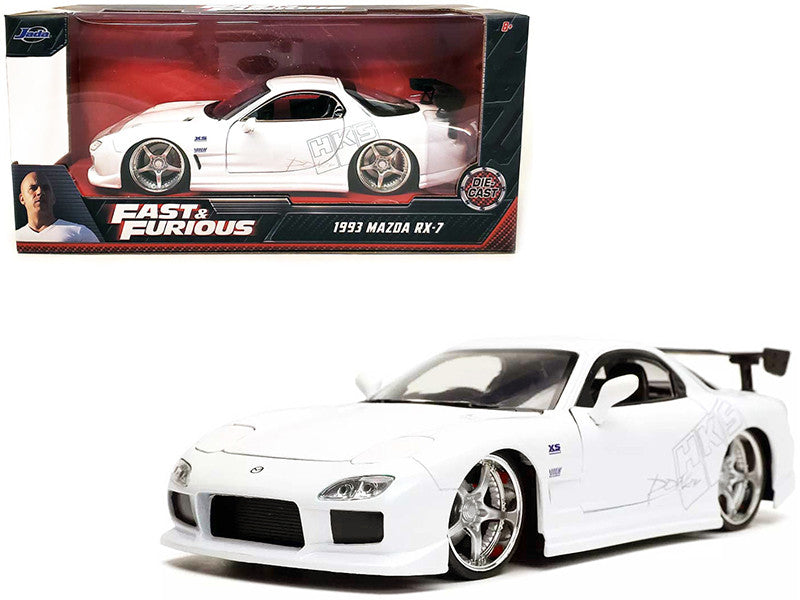 1993 Mazda RX-7 "HKS" White "Fast & Furious" Movie 1/24 Diecast Model Car by Jada-0