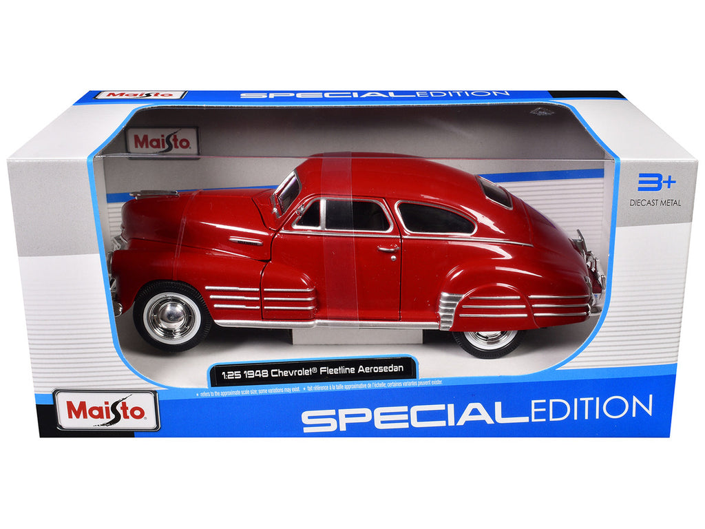1948 Chevrolet Fleetline Aerosedan Red "Special Edition" Series 1/25 Diecast Model Car by Maisto-2