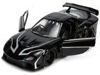 1995 Mazda RX-7 RHD (Right Hand Drive) Black and Black Panther Diecast Figure "The Avengers" "Hollywood Rides" Series 1/32 Diecast Model Car by Jada-1