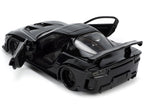 1995 Mazda RX-7 RHD (Right Hand Drive) Black and Black Panther Diecast Figure "The Avengers" "Hollywood Rides" Series 1/32 Diecast Model Car by Jada-2