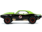 1967 Chevrolet Camaro Offroad Bright Green and Matt Black (Dirty Version) and Raphael Diecast Figure "Teenage Mutant Ninja Turtles" "Hollywood Rides" Series 1/24 Diecast Model Car by Jada-2