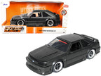 1989 Ford Mustang GT 5.0 Matt Black Metallic with Matt Black Hood "Bigtime Muscle" Series 1/24 Series Diecast Model Car by Jada-1