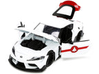 2020 Toyota Supra White and Rick Hunter Diecast Figurine "Robotech" "Hollywood Rides" Series 1/24 Diecast Model Car by Jada-1
