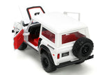 1973 Ford Bronco #008 White with Red and Black Stripes and Red Interior with Extra Wheels "Just Trucks" Series 1/24 Diecast Model Car by Jada-3
