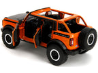 2021 Ford Bronco Open-Top Orange with Black Stripes and Hood with Extra Wheels "Just Trucks" Series 1/24 Diecast Model Car by Jada-2
