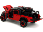 2020 Jeep Gladiator Rubicon Pickup Truck Red with Black Top and Extra Wheels "Just Trucks" Series 1/24 Diecast Model Car by Jada-1