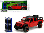 2020 Jeep Gladiator Rubicon Pickup Truck Red with Black Top and Extra Wheels "Just Trucks" Series 1/24 Diecast Model Car by Jada-4